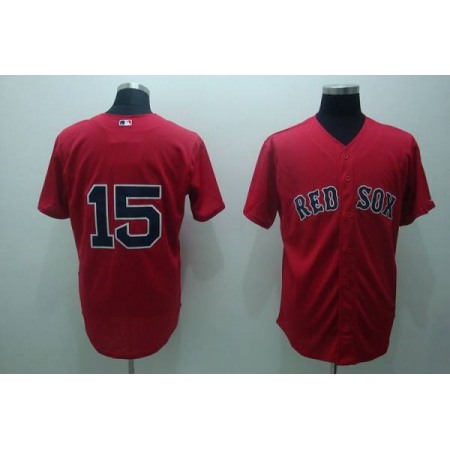 Red Sox #15 Dustin Pedroia Stitched Red MLB Jersey