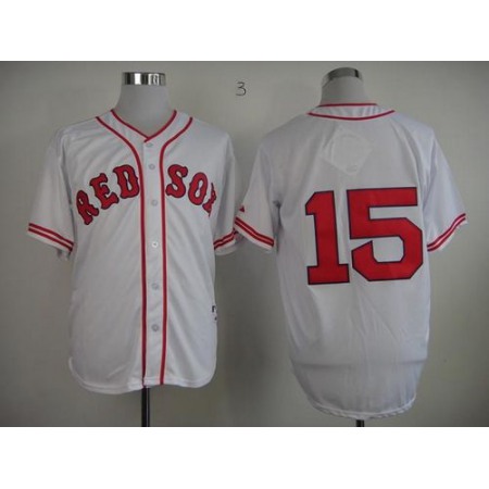 Red Sox #15 Dustin Pedroia White 1936 Turn Back The Clock Stitched MLB Jersey