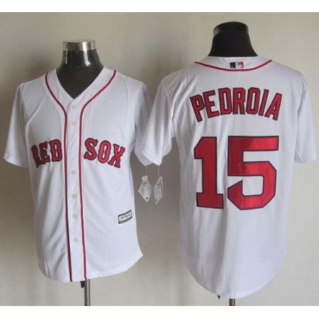 Red Sox #15 Dustin Pedroia White New Cool Base Stitched MLB Jersey