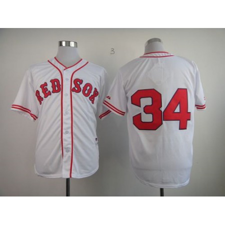 Red Sox #34 David Ortiz White 1936 Turn Back The Clock Stitched MLB Jersey