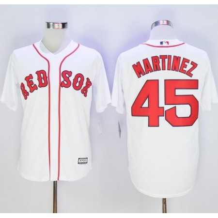 Red Sox #45 Pedro Martinez White Alternate Home New Cool Base Stitched MLB Jersey