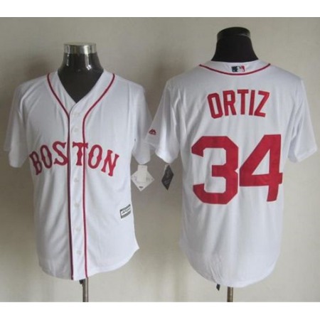 Red sox #34 David Ortiz White Alternate Home New Cool Base Stitched MLB Jersey