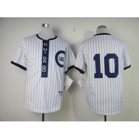 Cubs #10 Ron Santo White 1909 Turn Back The Clock Stitched MLB Jersey