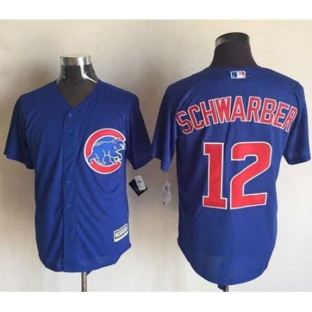 Cubs #12 Kyle Schwarber Blue New Cool Base Stitched MLB Jersey