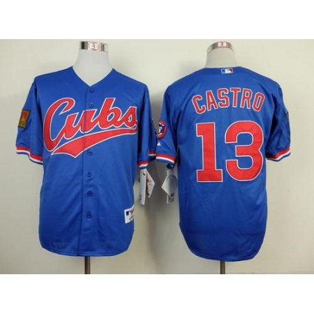 Cubs #13 Starlin Castro Blue 1994 Turn Back The Clock Stitched MLB Jersey