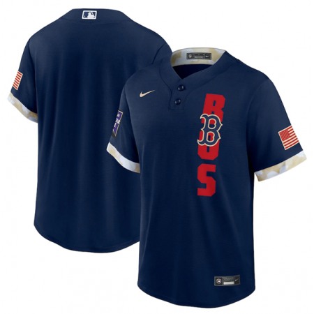 Men's Boston Red Sox Blank 2021 Navy All-Star Cool Base Stitched MLB Jersey