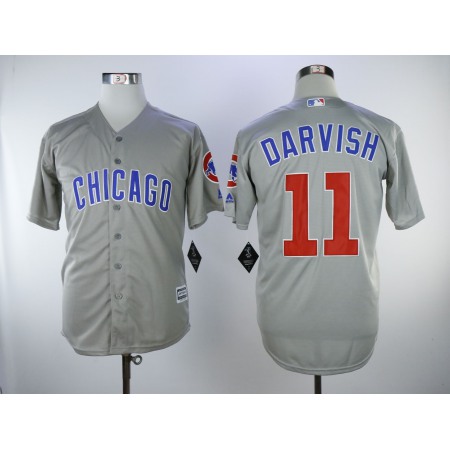 Men's Chicago Cubs #11 Yu Darvish Gray Cool Base Stitched MLB Jersey