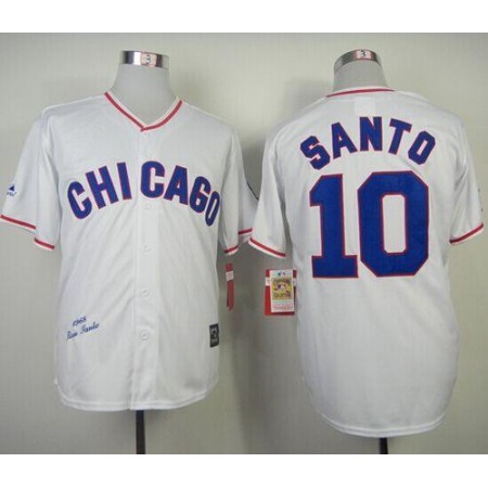 Mitchell And Ness 1968 Cubs #10 Ron Santo White Throwback Stitched MLB Jersey