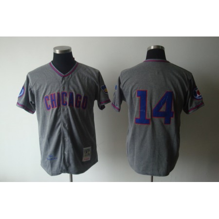 Mitchell And Ness 1968 Cubs #14 Ernie Banks Grey Stitched Throwback MLB Jersey