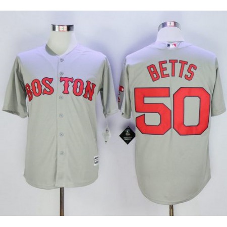 Red Sox #50 Mookie Betts Grey New Cool Base Stitched MLB Jersey