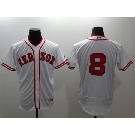 Red Sox #8 Carl Yastrzemski White Flexbase Authentic Collection Cooperstown Stitched MLB Jersey