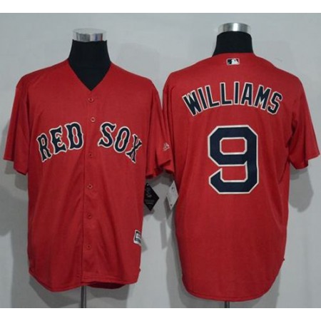 Red Sox #9 Ted Williams Red New Cool Base Stitched MLB Jersey