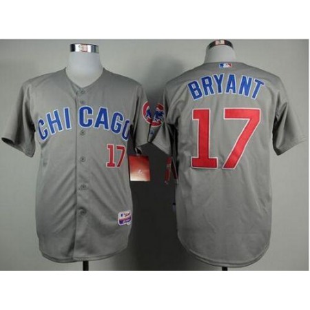 Cubs #17 Kris Bryant Grey Road Cool Base Stitched MLB Jersey