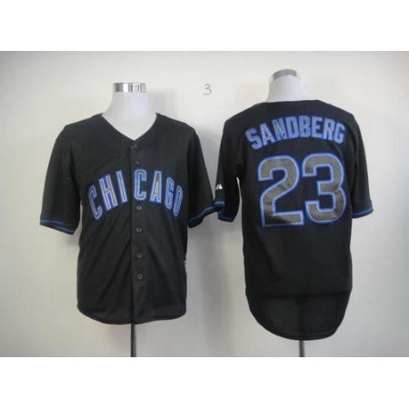 Cubs #23 Ryne Sandberg Black Fashion Stitched MLB Jersey