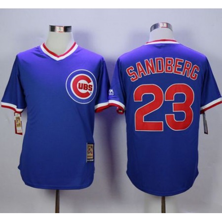 Cubs #23 Ryne Sandberg Blue Cooperstown Stitched MLB Jersey