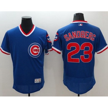 Cubs #23 Ryne Sandberg Blue Flexbase Authentic Collection Cooperstown Stitched MLB Jersey