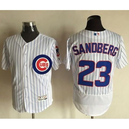 Cubs #23 Ryne Sandberg White Flexbase Authentic Collection Stitched MLB Jersey