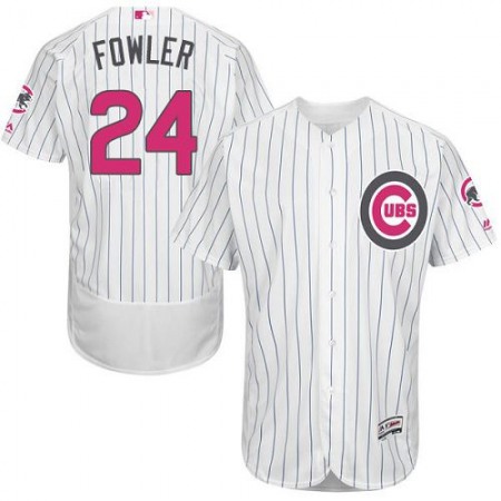 Cubs #24 Dexter Fowler White(Blue Strip) Flexbase Authentic Collection 2016 Mother's Day Stitched MLB Jersey