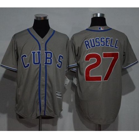 Cubs #27 Addison Russell Grey New Cool Base Alternate Road Stitched MLB Jersey