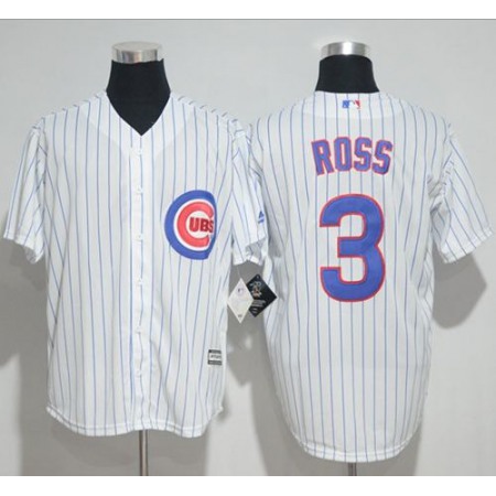 Cubs #3 David Ross White(Blue Strip) New Cool Base Stitched MLB Jersey