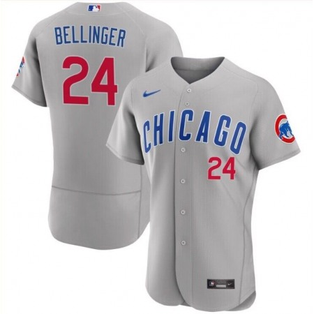 Men's Chicago Cubs #24 Cody Bellinger Grey Flex Base Stitched Baseball Jersey