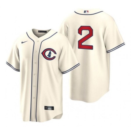Men's Chicago Cubs #2 Nino Hoerner 2022 Cream Field of Dreams Cool Base Stitched Baseball Jersey
