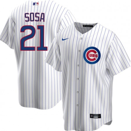 Men's Chicago Cubs Blank #21 Sammy Sosa White Cool Base Stitched Jersey