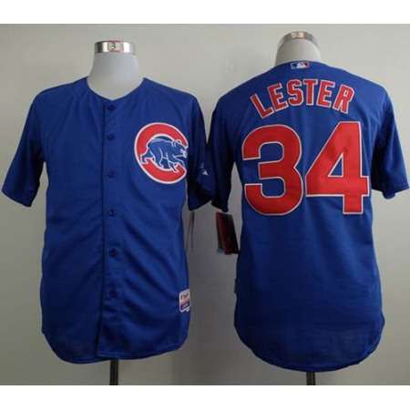 Cubs #34 Jon Lester Blue Cool Base Stitched MLB Jersey