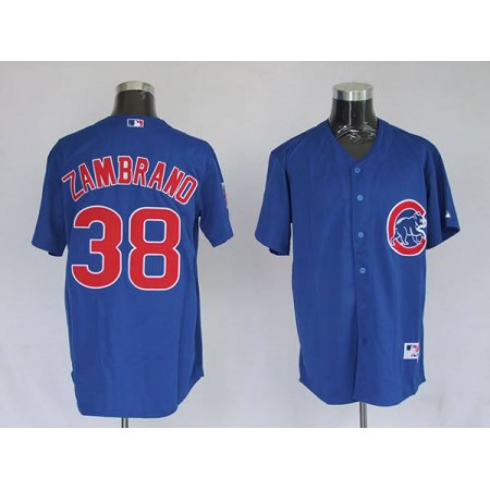 Cubs #38 Carlos Zambrano Stitched Blue MLB Jersey