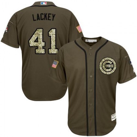 Cubs #41 John Lackey Green Salute to Service Stitched MLB Jersey