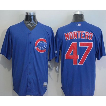 Cubs #47 Miguel Montero Blue New Cool Base Stitched MLB Jersey