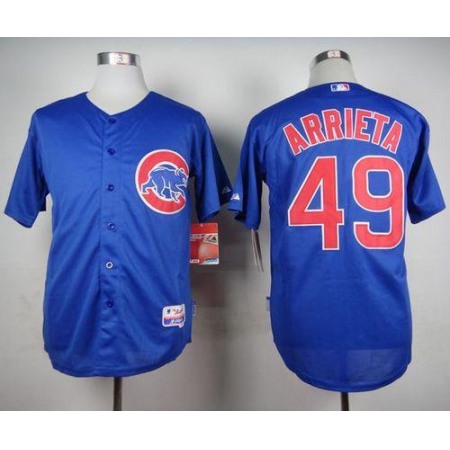 Cubs #49 Jake Arrieta Blue Alternate Cool Base Stitched MLB Jersey