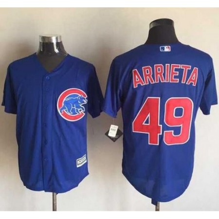 Cubs #49 Jake Arrieta Blue New Cool Base Stitched MLB Jersey
