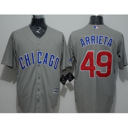 Cubs #49 Jake Arrieta Grey New Cool Base Stitched MLB Jersey