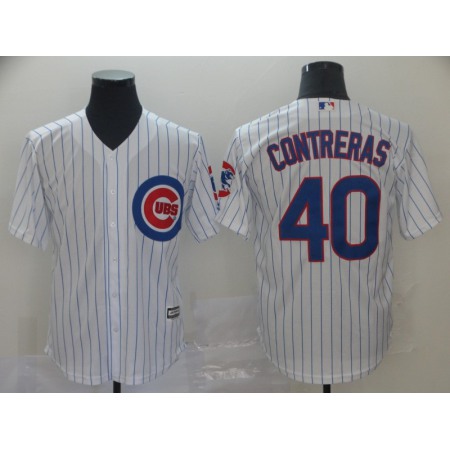 Men's Chicago Cubs #40 Willson Contreras Gray Cool Base Stitched MLB Jersey