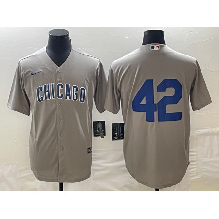 Men's Chicago Cubs #42 Bruce Sutter Gray Cool Base Stitched Jersey