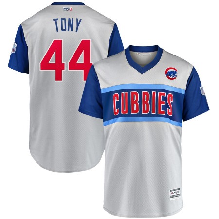 Men's Chicago Cubs #44 Anthony Rizzo "Tony" Majestic Gray 2019 MLB Little League Classic Replica Player Stitched MLB Jersey