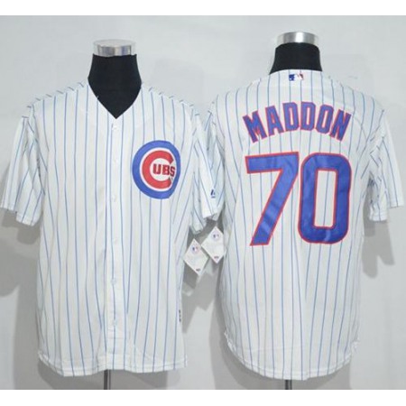 Cubs #70 Joe Maddon White(Blue Strip) New Cool Base Stitched MLB Jersey