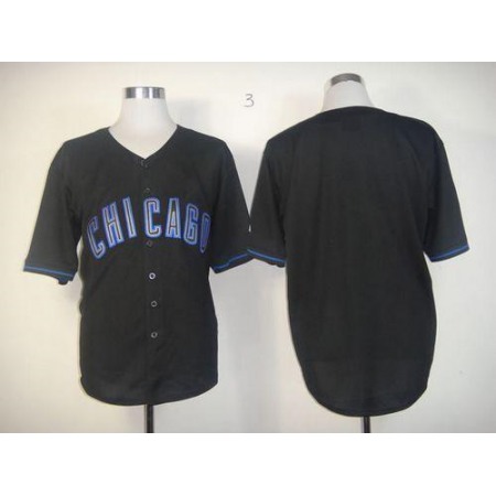 Cubs Blank Black Fashion Stitched MLB Jersey