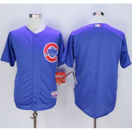 Cubs Blank Blue Cool Base Stitched MLB Jersey