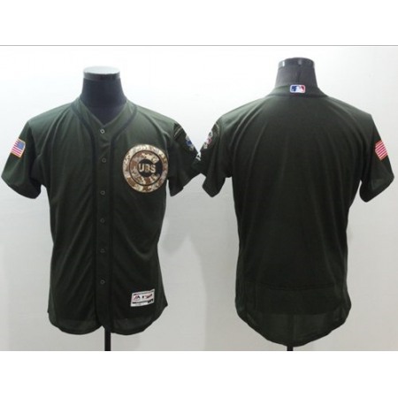 Cubs Blank Green Flexbase Authentic Collection Salute to Service Stitched MLB Jersey