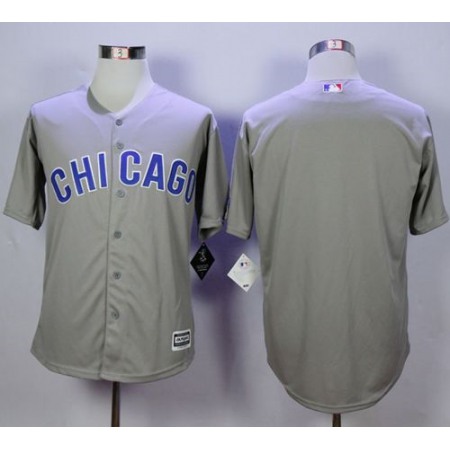 Cubs Blank Grey New Cool Base Road Stitched MLB Jersey