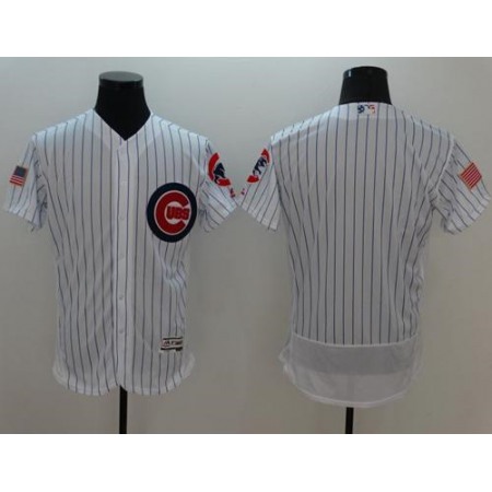 Cubs Blank White Fashion Stars & Stripes Flexbase Authentic Stitched MLB Jersey