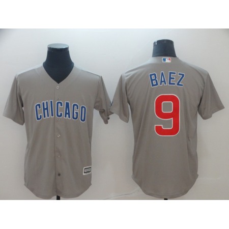 Men's Chicago Cubs #9 Javier Baez Gray Cool Base Stitched MLB Jersey