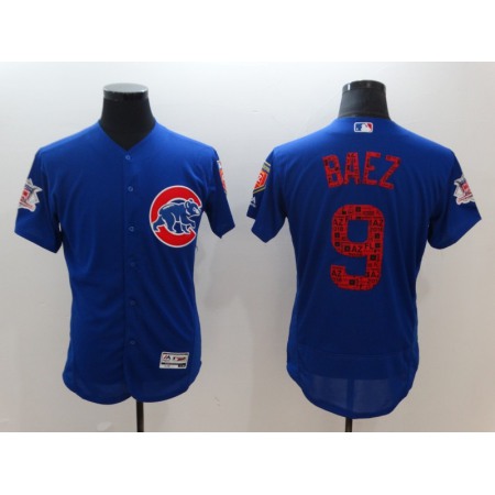 Men's Chicago Cubs #9 Javier Baez Royal 2018 Spring Training Flexbase Stitched MLB Jersey
