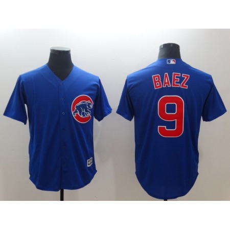 Men's Chicago Cubs #9 Javier Baez Royal Throwback Cool Base Stitched MLB Jersey