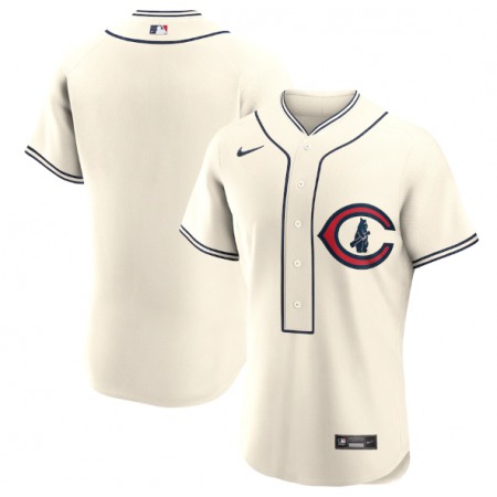 Men's Chicago Cubs Blank 2022 Cream Field of Dreams Stitched Baseball Jersey