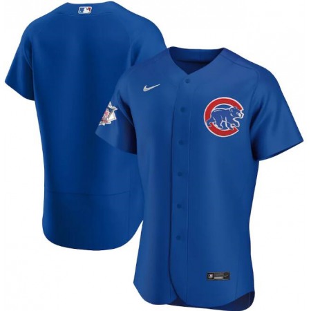 Men's Chicago Cubs Blank Blue Flex Base Stitched Jersey