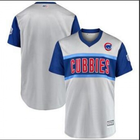 Men's Chicago Cubs Gray 2019 Little League Classic Replica Team Stitched MLB Jersey