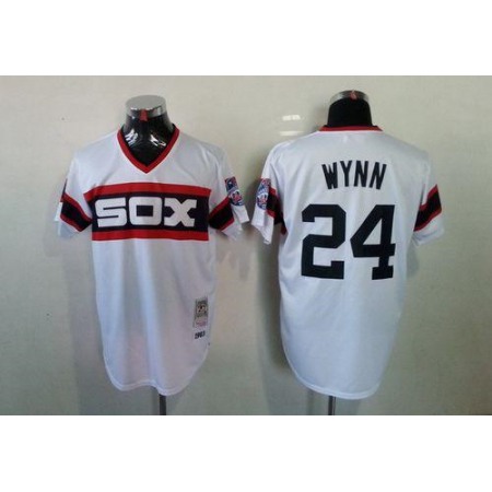 Mitchell And Ness 1983 White Sox #24 Early Wynn White Throwback Stitched MLB Jersey